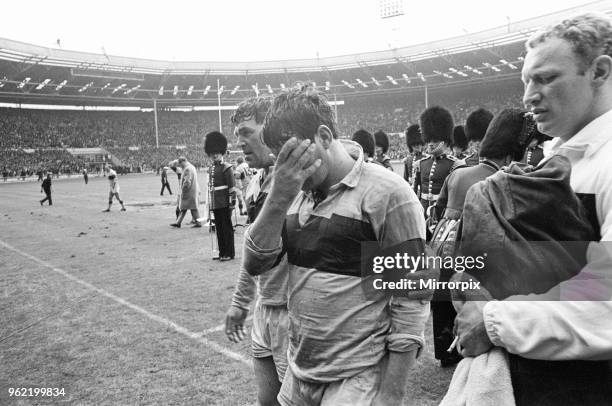 Leeds 11-10 Wakefield Trinity, Rugby League Challenge Cup Final match at Wembley Stadium, London, Saturday 11th May 1968. Don Fox of Wakefield at end...