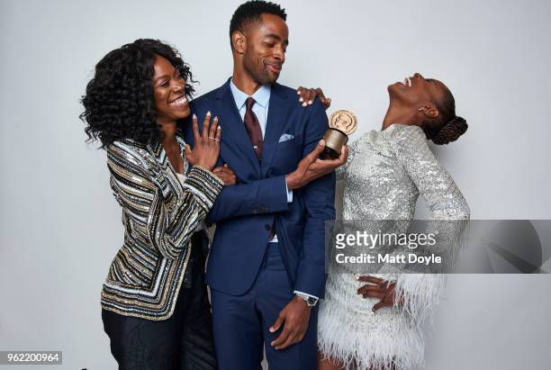 Yvonne Orji, Jay Ellis and Issa Rae of 'Insecure' pose for a portrait at The 77th Annual Peabody Awards Ceremony on May 19, 2018 in New York City.
