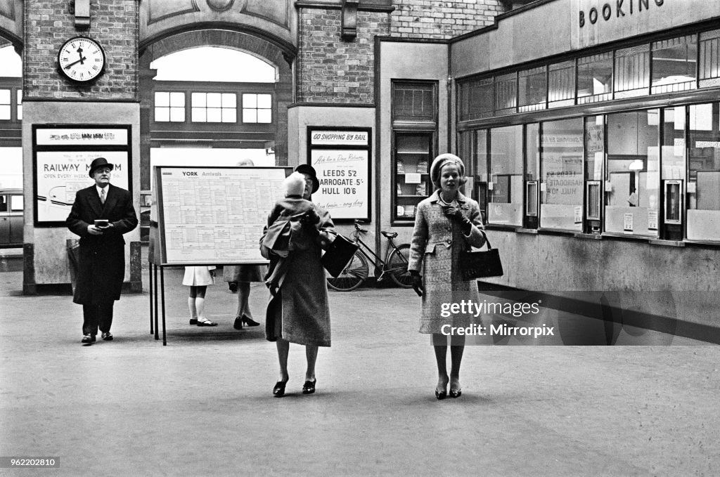 HRH The Duchess of Kent and her son at York Station
