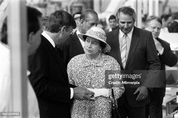 Queen Elizabeth II visits Port Sunlight as part of its 100th birthday celebrations, 8th August 1988.