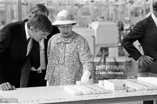 Queen Elizabeth II visits Port Sunlight as part of its 100th birthday celebrations, 8th August 1988.