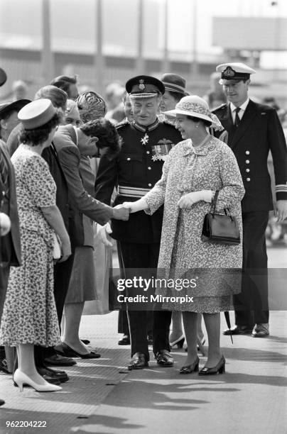 Queen Elizabeth II visits Port Sunlight as part of its 100th birthday celebrations, 8th August 1988.