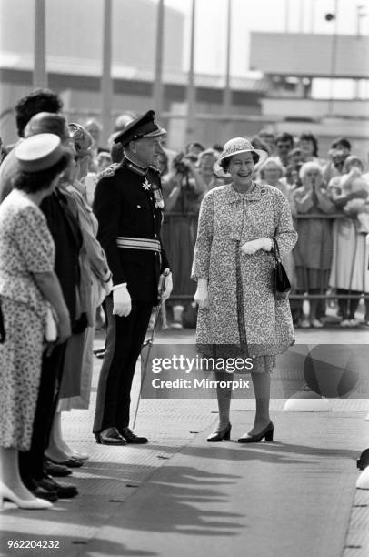 Queen Elizabeth II visits Port Sunlight as part of its 100th birthday celebrations, 8th August 1988.