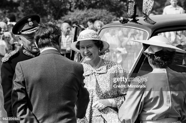 Queen Elizabeth II visits Port Sunlight as part of its 100th birthday celebrations, 8th August 1988.