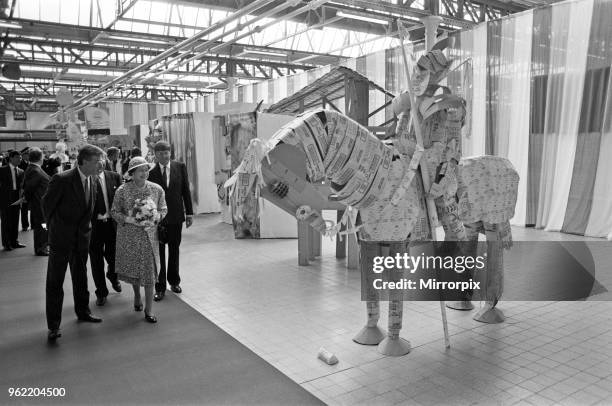 Queen Elizabeth II visits Port Sunlight as part of its 100th birthday celebrations, 8th August 1988.