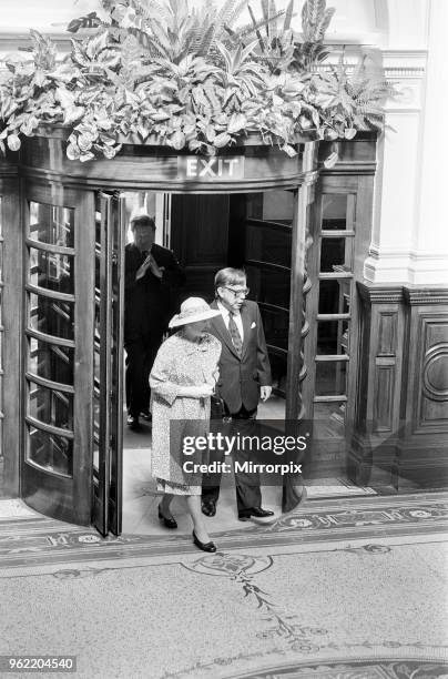 Queen Elizabeth II visits Port Sunlight as part of its 100th birthday celebrations, 8th August 1988.