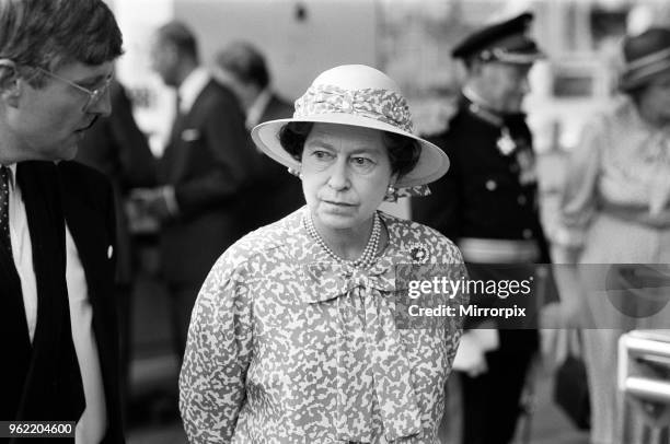 Queen Elizabeth II visits Port Sunlight as part of its 100th birthday celebrations, 8th August 1988.