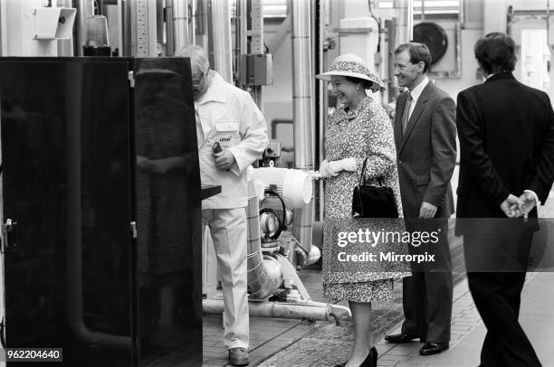 Queen Elizabeth II visits Port Sunlight as part of its 100th birthday celebrations, 8th August 1988.