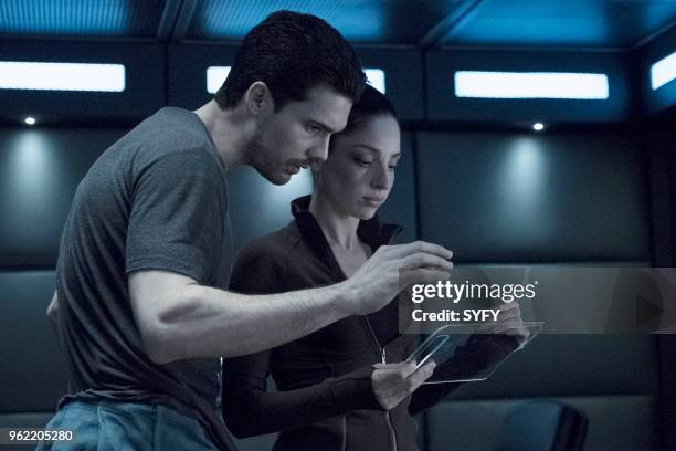 It Reaches Out" Episode 308 -- Pictured: Steven Strait as James Holden, Anna Hopkins as Monica Stuart --