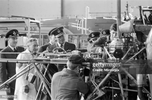 Prince Philip, Duke of Edinburgh, on a visit to RAF Tern Hill, Shropshire, 30th May 1972.