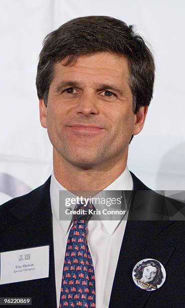 Timothy Shriver speaks during the Eunice Kennedy Shriver Act support reception at the Hart Building on January 27, 2010 in Washington, DC.