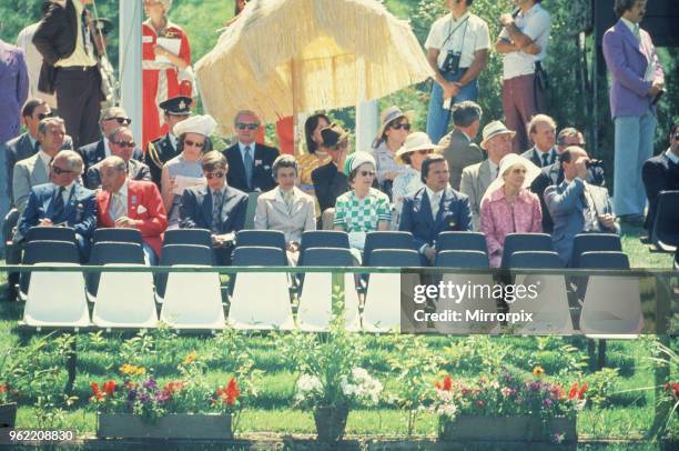 Queen Elizabeth II attends the 1976 Olympic Games in Canada In this picture the Queen is watching Princess Anne compete in the dressage event....