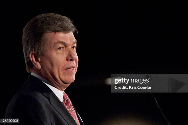 Rep. Roy Blunt speaks during the Eunice Kennedy Shriver Act support reception at the Hart Building on January 27, 2010 in Washington, DC.