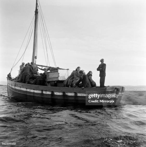 The last twenty three residents of Inishark Island , off the coast of County Galway, Ireland, are pictured evacuating the Island. The residents have...