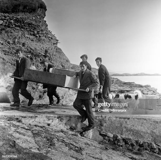 The last twenty three residents of Inishark Island , off the coast of County Galway, Ireland, are pictured evacuating the Island. The residents have...