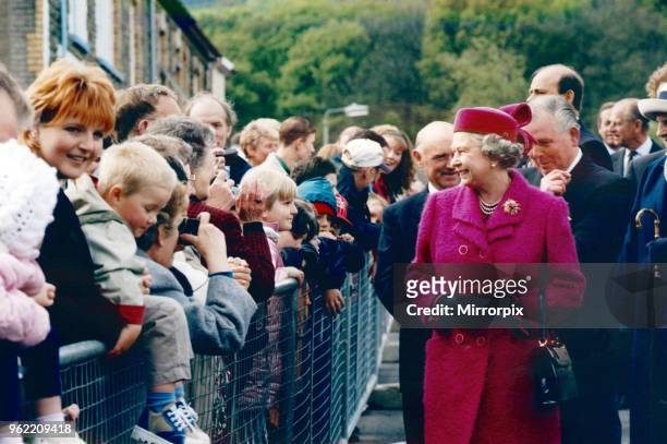 Royal visit, Queen Elizabeth II visiting Wales, 9th May 1997.