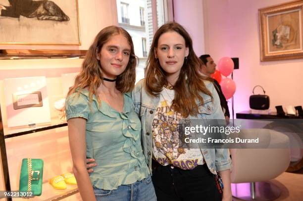 Dolores Dol and Juliette Dol attend Roger Vivier "#LoveVivier" Book Launch Cocktail on May 24, 2018 in Paris, France.