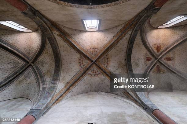 View inside the church of San Giovanni in Saluzzo, in the province of Cuneo, the church is an example of Gothic architecture. Consecrated to St. John...