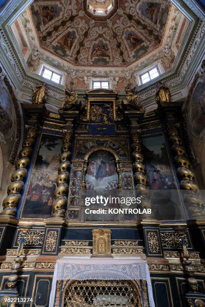 View inside the church of San Giovanni in Saluzzo, in the province of Cuneo, the church is an example of Gothic architecture. Consecrated to St. John...