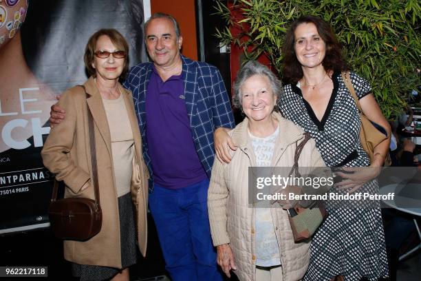 Nathalie Baye, Antoine Dulery, Marthe Villalonga and Pascale Pouzadoux attend the "La tete dans les etoiles" Theater play at Theatre de la Gaite...