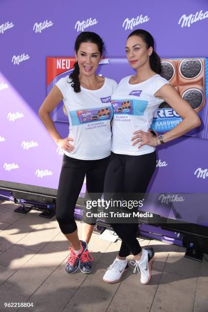 Mariella Ahrens and Lilly Becker during the Milka Charity House-Running-Event on May 24, 2018 in Hamburg, Germany.