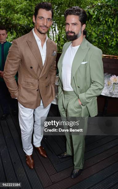 David Gandy and Jack Guinness attend a private dinner hosted by Cartier to celebrate the opening of the British Polo Season at Casa Cruz on May 24,...