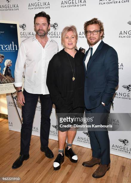 Hugh Jackman, Deborrah-Lee Furness and Simon Baker attend the 'Breath' New York screening at Angelika Film Center on May 24, 2018 in New York City.
