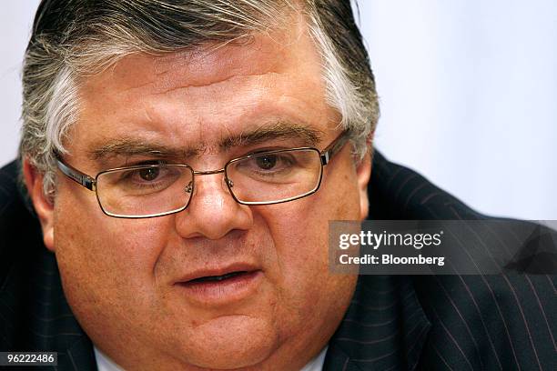 Agustin Carstens, governor of Mexico's central bank, speaks during an interview in Mexico City, Mexico, on Wednesday, Jan. 27, 2010. Carstens said...