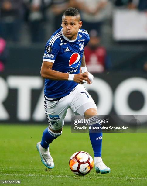 Airon del Valle of Milionarios of Colombiain action during the match against Corinthians for the Copa CONMEBOL Libertadores 2018 at Arena Corinthians...