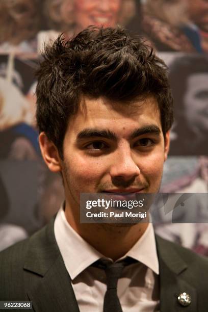 Joe Jonas of Jonas Brothers attends the Eunice Kennedy Shriver Act support reception at the Hart Building on January 27, 2010 in Washington, DC.