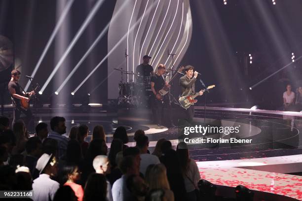 Shawn Mendes during the Germany's Next Topmodel Finals at ISS Dome on May 24, 2018 in Duesseldorf, Germany.