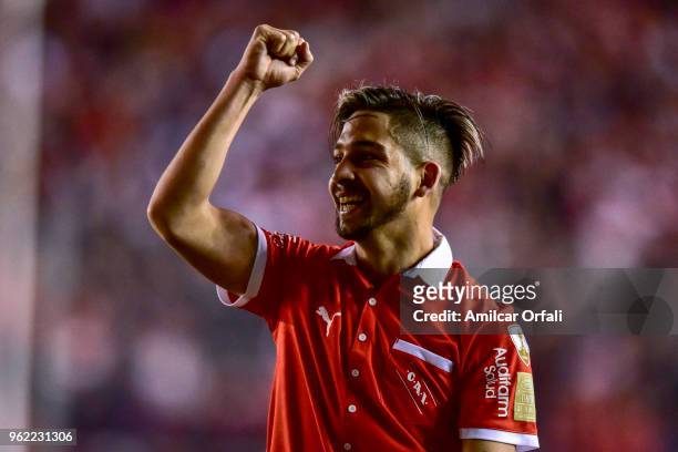 Martin Benitez of Independiente celebrates after scoring the opening goal during a match between Independiente and Deportivo Lara as part of Copa...