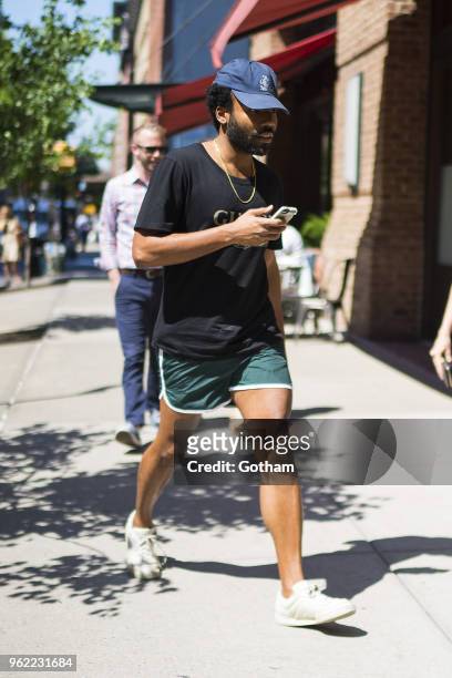 Donald Glover is seen in Tribeca on May 24, 2018 in New York City.