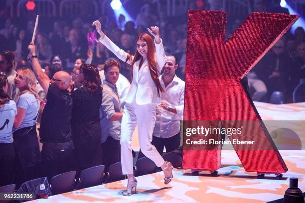 Klaudia Giez during the Germany's Next Topmodel Finals at ISS Dome on May 24, 2018 in Duesseldorf, Germany.