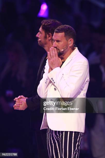 Thomas Hayo and Michael Michalsky during the Germany's Next Topmodel Finals at ISS Dome on May 24, 2018 in Duesseldorf, Germany.
