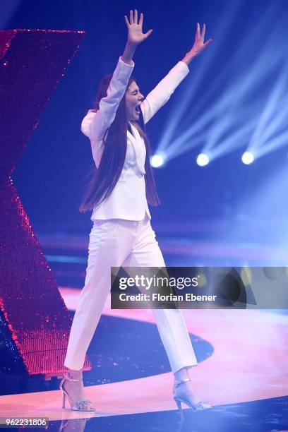 Klaudia Giez during the Germany's Next Topmodel Finals at ISS Dome on May 24, 2018 in Duesseldorf, Germany.