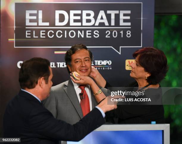 Colombian presidential candidates German Vargas Lleras, for the Cambio Radical Party and Gustavo Petro for the Colombia Humana Party, take part in a...