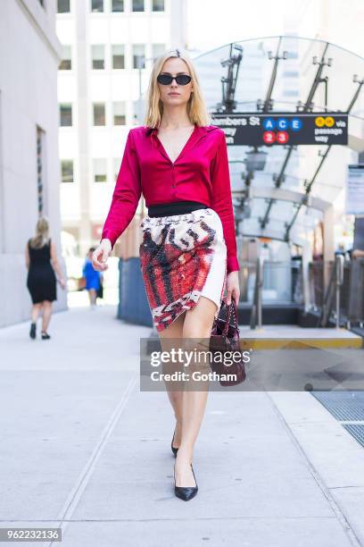 Andreja Pejic is seen in Tribeca on May 24, 2018 in New York City.