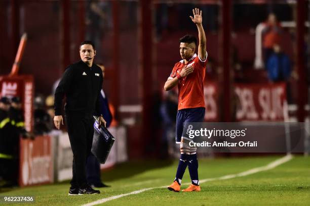 Maximiliano Mezza, of Independiente leaves the field during a match between Independiente and Deportivo Lara as part of Copa CONMEBOL Libertadores...