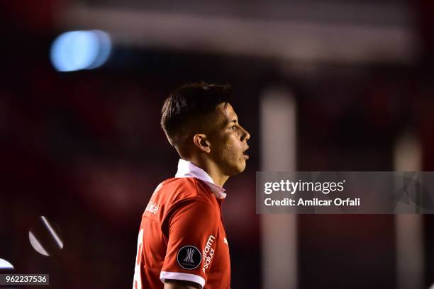 Maximiliano Mezza of Independiente looks on during a match between Independiente and Deportivo Lara as part of Copa CONMEBOL Libertadores 2018 at...