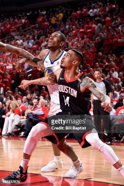 Gerald Green of the Houston Rockets boxes out Kevon Looney of the Golden State Warriors in Game Five of the Western Conference Finals during the 2018...