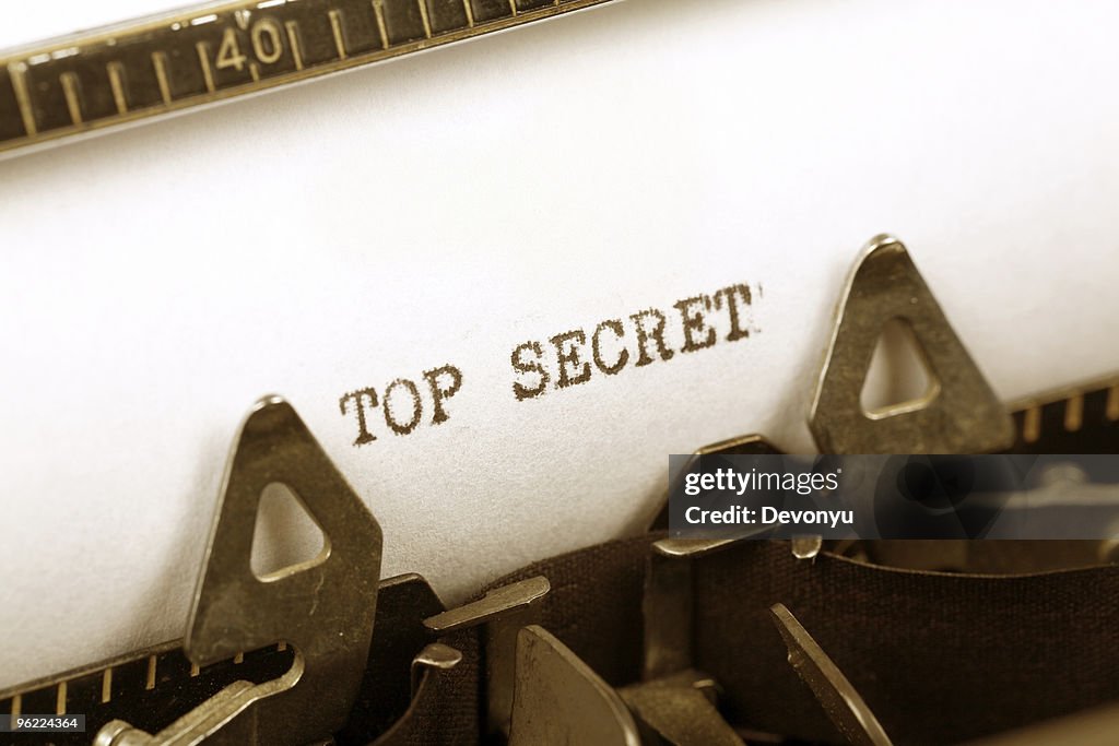 Close-up of urgent telegraph marked as top secret