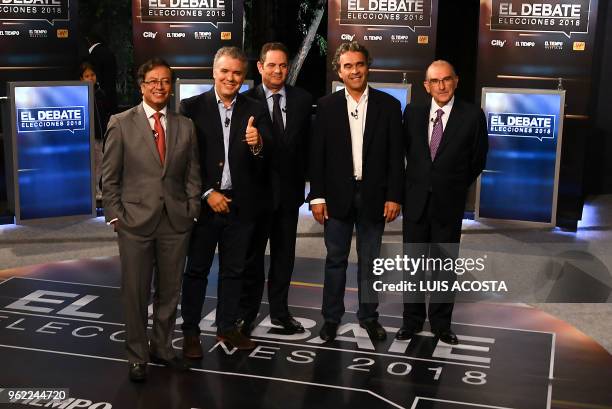 Colombian presidential candidates Gustavo Petro for the Colombia Humana Party; Ivan Duque for the Democratic Center Party; German Vargas Lleras for...