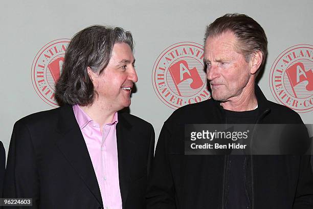Director Fiach Mac Conghail and writer Sam Shepard attend the "Ages of the Moon" opening night party at Moran's Restaurant on January 27, 2010 in New...