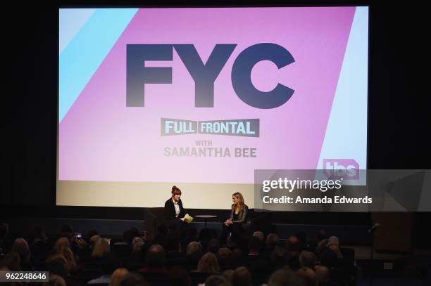 Actress Molly Ringwald interviews political commentator Samantha Bee at TBS' "Full Frontal With Samantha Bee" FYC Event at the Writers Guild Theater...