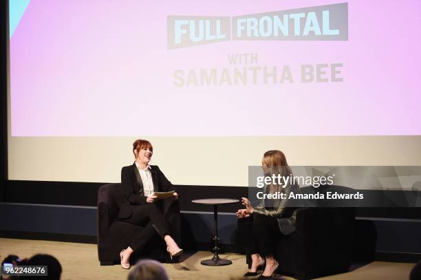 Actress Molly Ringwald interviews political commentator Samantha Bee at TBS' "Full Frontal With Samantha Bee" FYC Event at the Writers Guild Theater...