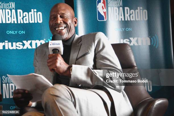 James Worthy attends the NBA Legend Jerry West Sits Down for SiriusXM Town Hall at the L.A. Forum, hosted by James Worthy at The Forum on May 24,...