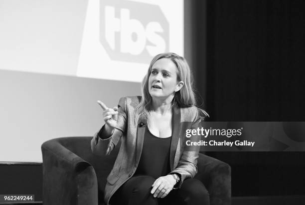 Executive Producer & Host Samantha Bee speaks onstage during 'Full Frontal with Samantha Bee' FYC Event Los Angeles at The WGA Theater on May 24,...