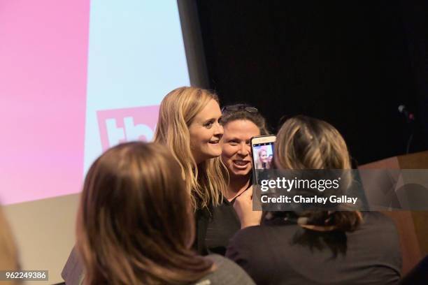 Executive Producer & Host Samantha Bee poses with a fan at 'Full Frontal with Samantha Bee' FYC Event Los Angeles at The WGA Theater on May 24, 2018...