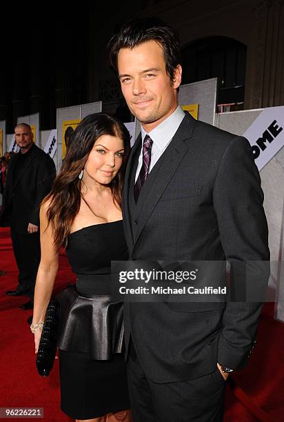 Singer Fergie and actor Josh Duhamel attend the "When In Rome" Los Angeles premiere at the El Capitan Theatre on January 27, 2010 in Hollywood,...